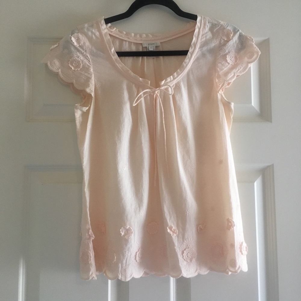 J. Crew Light Pink/Peach Blouse